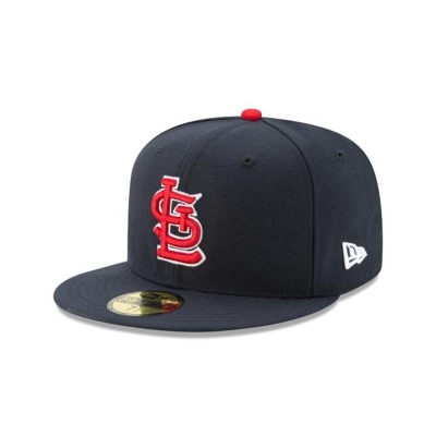 Blue St. Louis Cardinals Hat - New Era MLB Authentic Collection 59FIFTY Fitted Caps USA4632798